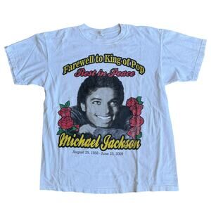 Vintage Farewell to King of Pop Michael Jackson Tribute Tee Shirt Mens Large
